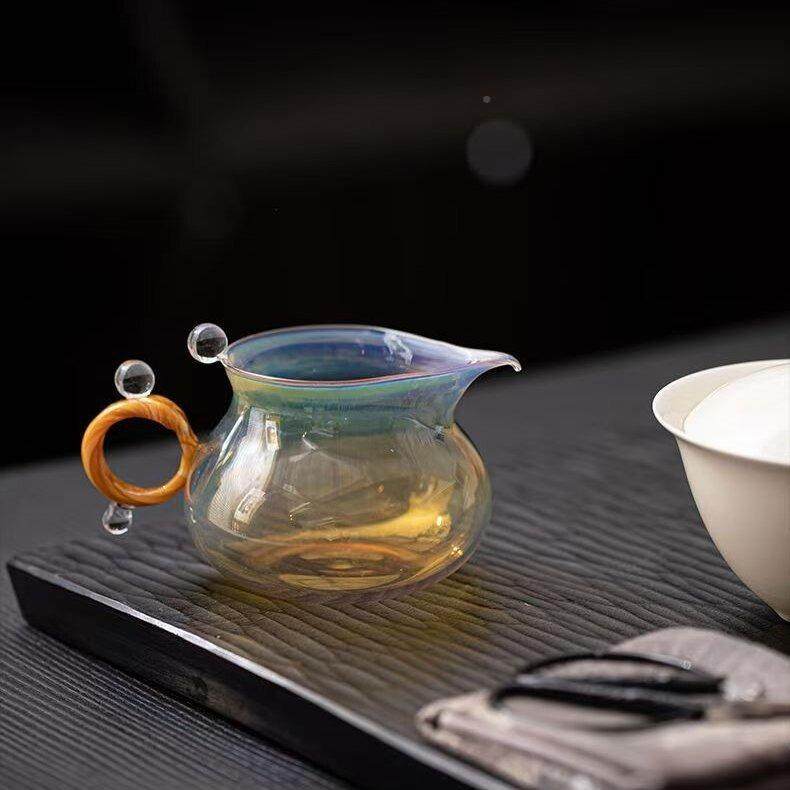 高硼玻璃分器茶家用功GHR夫茶具硅创意炫彩茶海咏露道杯茶公水分