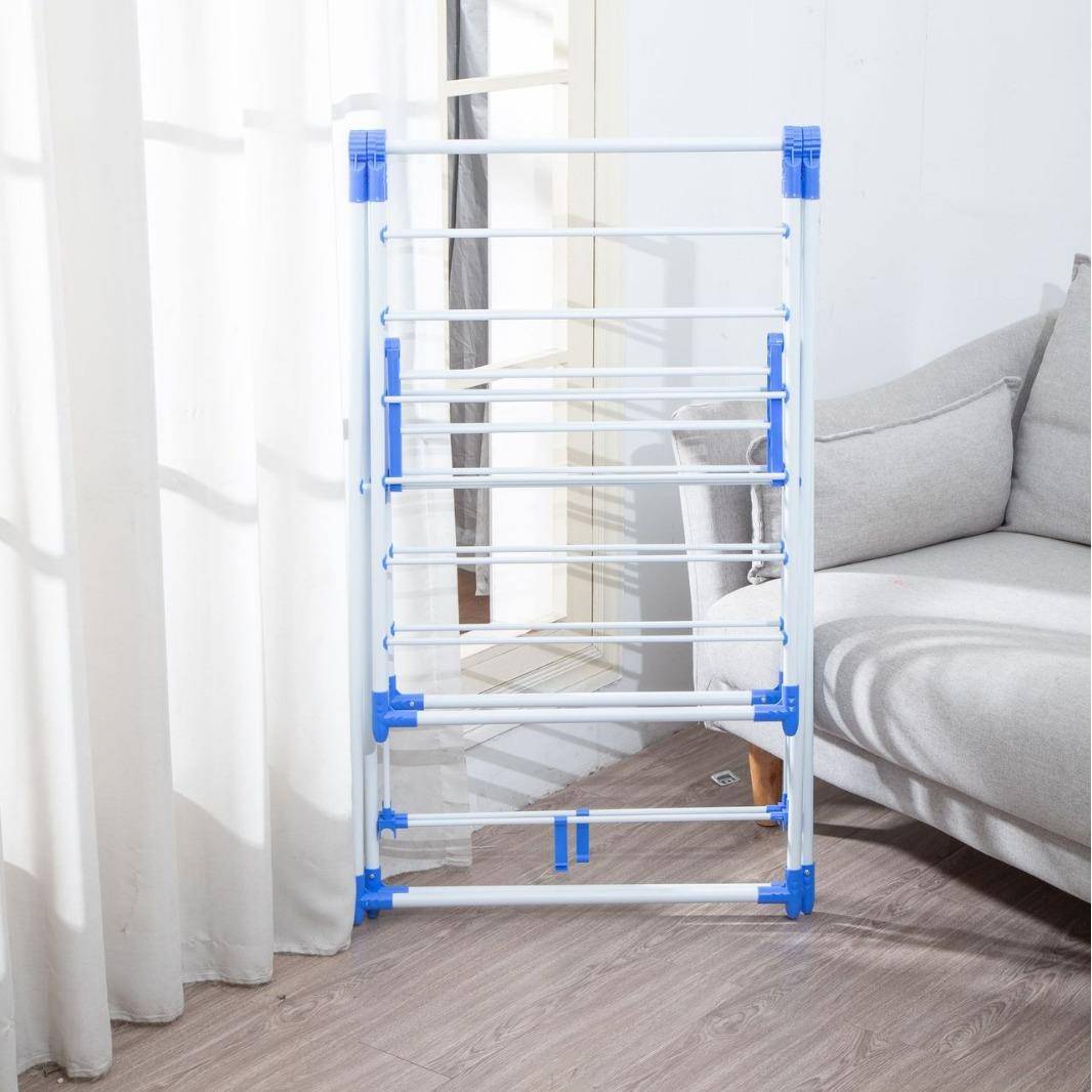 SY8021多功能翼型衣架折叠晾免安装阳台衣架内室落地置地式蝴型蝶