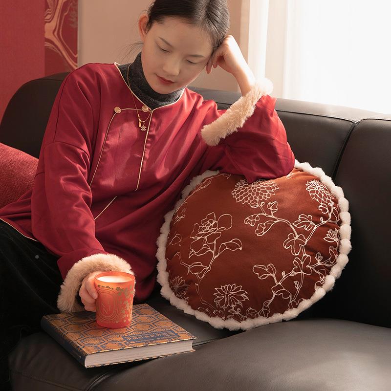 龙婚庆结靠婚庆喜抱枕刺绣新中式红色沙发腰靠客厅游园抱枕沙发年