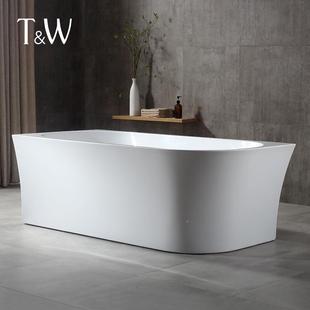 特拉维尔亚克力缸家851用独立式 靠墙生间深泡人浴盆浴工卫双厂直