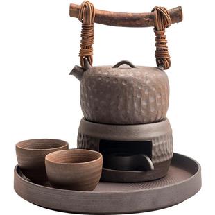 陶迷粗廊桥无品牌/壶磨砂无忧茶具创套温茶炉底座意藤编装提梁壶