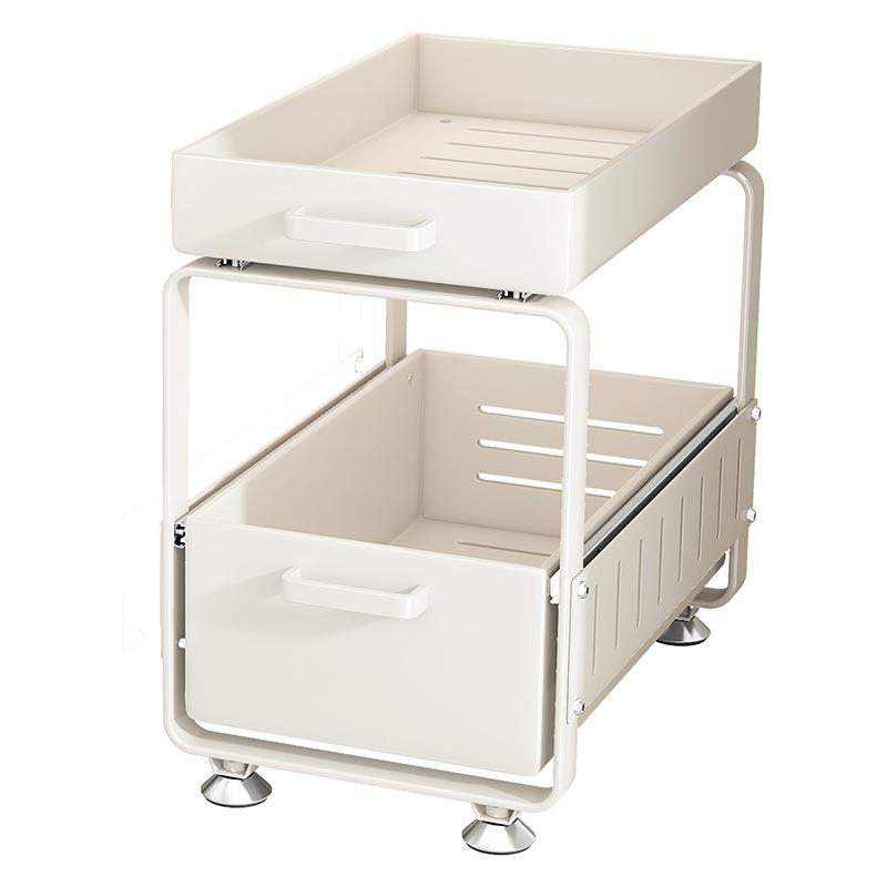 新款厨房下料水槽纳分层置物架罐抽拉式调瓶TCGN-109碗碟橱柜拉篮