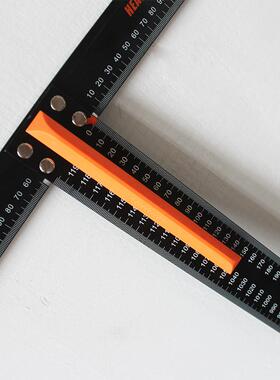 合金T型尺黑色直尺角铝90度加字厚丁字尺丁行尺T广告工KNV程石膏