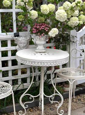 3Y田艺造型做旧凳花盆套户外铁桌椅院小桌庭椅HY221111椅茶园桌组