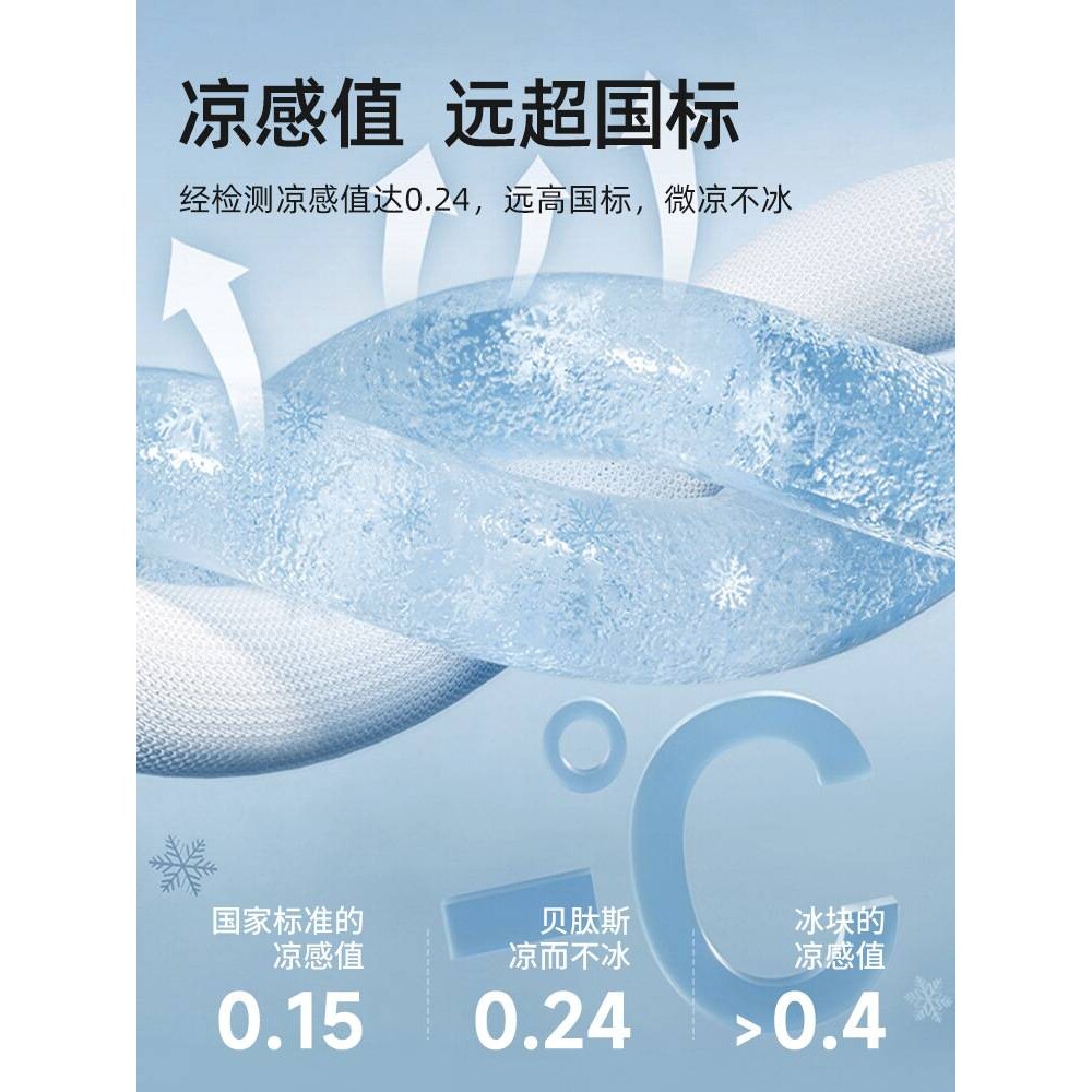 贝肽斯婴儿枕头夏季吸汗透气宝宝冰丝凉枕0到6个月以上儿童云片枕