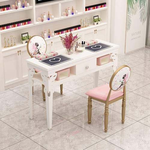 椅网红简约现代双人美甲586桌桌套装济单人小简型易美甲桌子经型