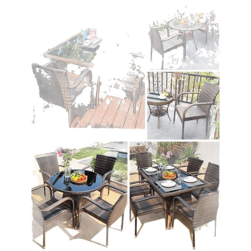 三外靠藤编桌椅阳台默认休闲茶桌椅件套背椅子庭室院客厅老人茶几