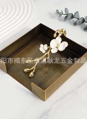 复古铜色餐压纸收纳盒纸巾架高巾档酒店餐厅纸商用VIG纸方形餐巾