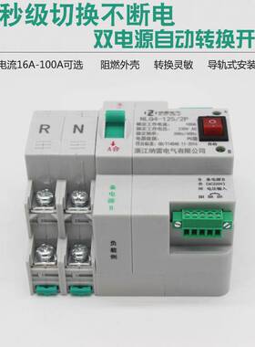 220V二极双电源自动转换开关63A100A2P发电机市电切换不断电家用