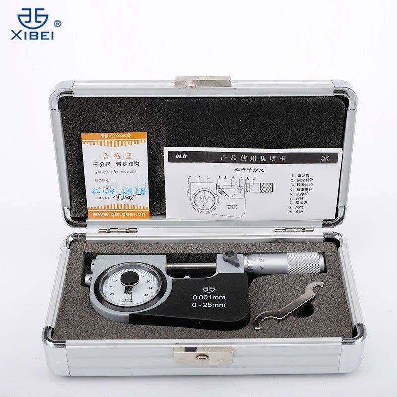 青海杠杆千分939尺0-525-0批零量件密精测量杠杆分厘卡带表外径