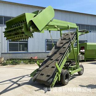 青贮窖横移式取草机牛羊奶场秸秆取料机高空自走式电动青储挖草机