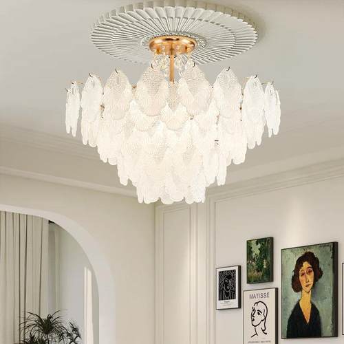 法式室护眼奶风轻奢客厅水晶吊灯新款大气大主262厅油灯卧餐厅灯