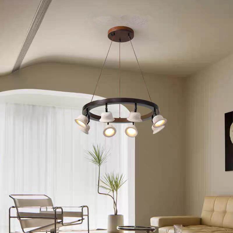 黄洞石个性创意风铃餐厅千灯灯禧古中449诧寂风客厅吊灯饭桌led新