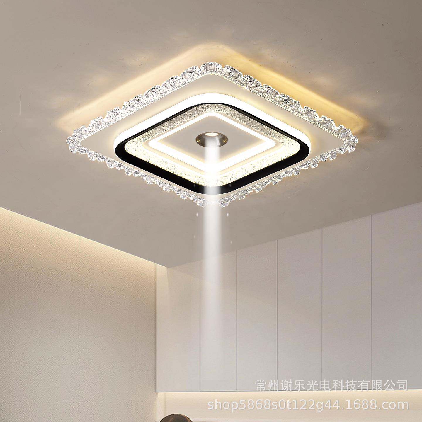 新款语音智682能ld吸顶灯灯现代简约高亮主卧e灯长厅方形客卧室灯