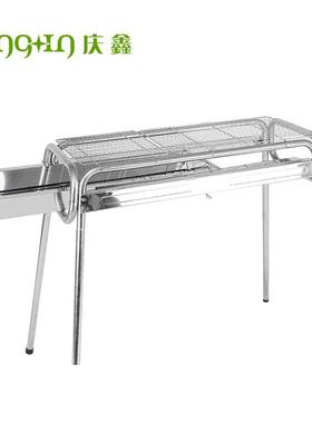 厂直销加厚户外折叠烧烤架BBCA-13AQ炭拉抽式不锈钢木烧烤炉家乐