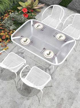 户外椅9ZeV+74a庭院阳台白折色外休闲室露天摆摊防水防晒叠桌茶几