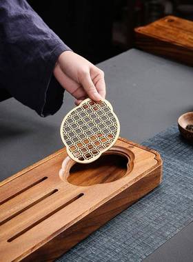 胡桃木日式家用盘复一古实木干湿两用体茶储盘水茶排89369水式干
