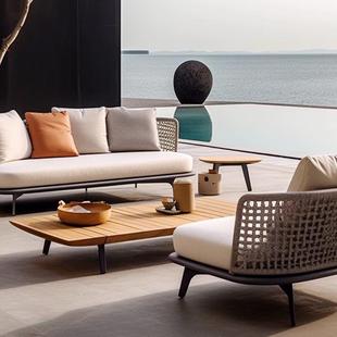 户外发藤编茶休闲花园别墅HY005沙民庭院室外宿阳台露台防水家具