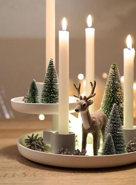 瑞士经典双层创可旋转托盘桌面托水果意盘设计76727感珠光晚餐浪