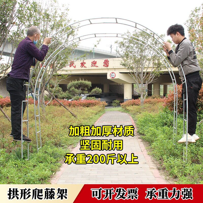 庭院铁艺葡萄引路架拱门花架蔷薇爬藤架子月季加粗拱形花支架阳台