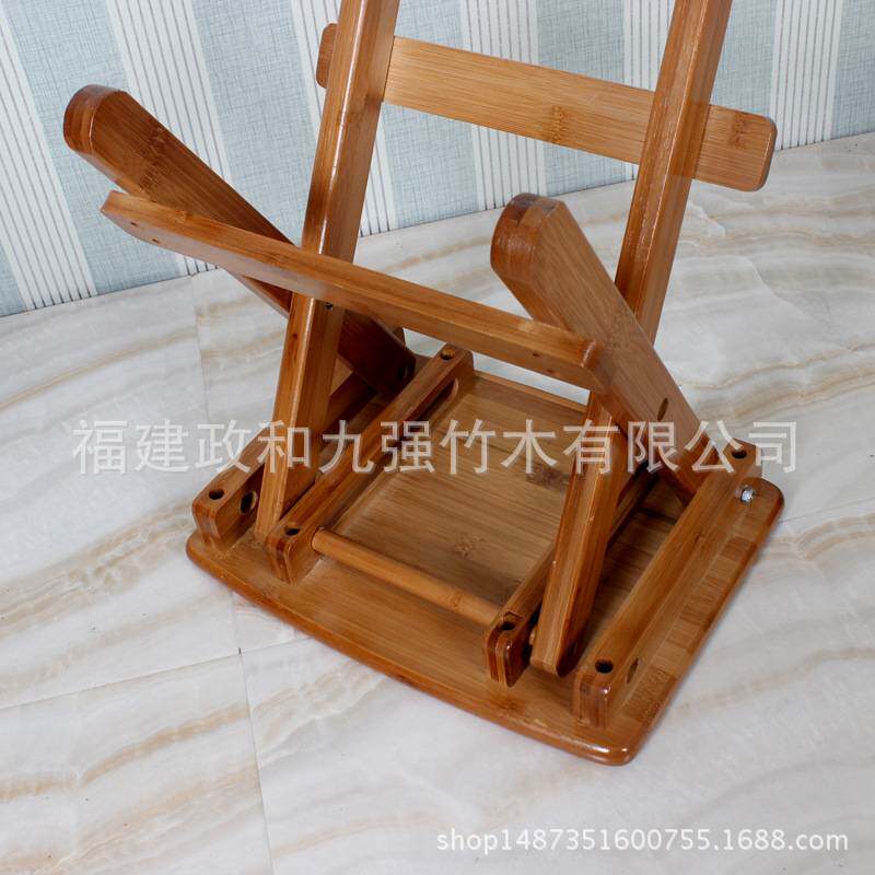 九强 楠竹折叠凳纳凉凳 实木户外凳马扎子便携式 弧边折叠凳大号
