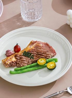 雕英文WVH碗碟家浮用夜樱粉餐具套子陶瓷饭碗汤碗装盘全套松露白