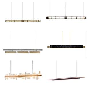 后现代创意轻奢餐厅灯吧台北欧简约展厅样板间书房长条办公室吊灯