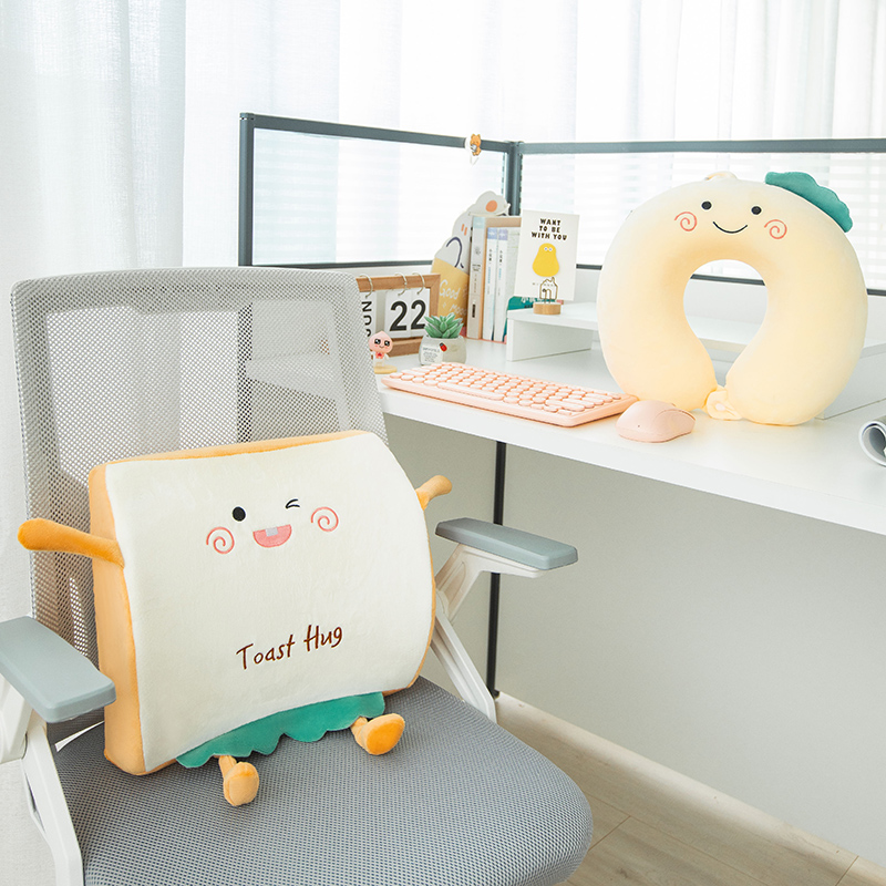 可爱办公室记忆棉靠垫腰靠久坐护腰垫孕妇座椅靠枕车W用椅子靠背