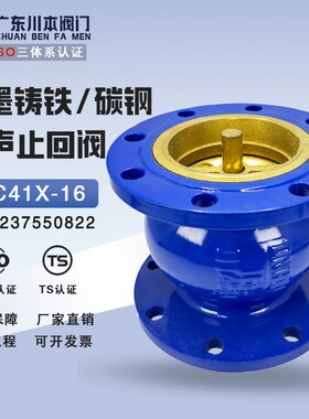 HC41X-160Q法兰消声止回阀立式止F逆阀立式静音球墨铸铁法兰单向