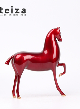 Oteiaza新中式动物造型陶瓷摆件样板间售楼处客厅书房餐厅装饰摆