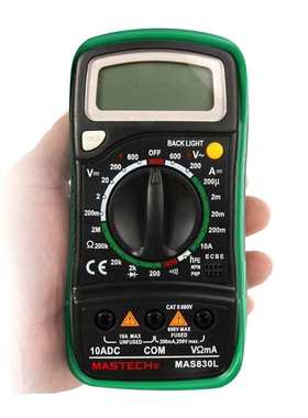 华仪MAS830L手持式数字万用表交直流电压电流测量电工数显多用表