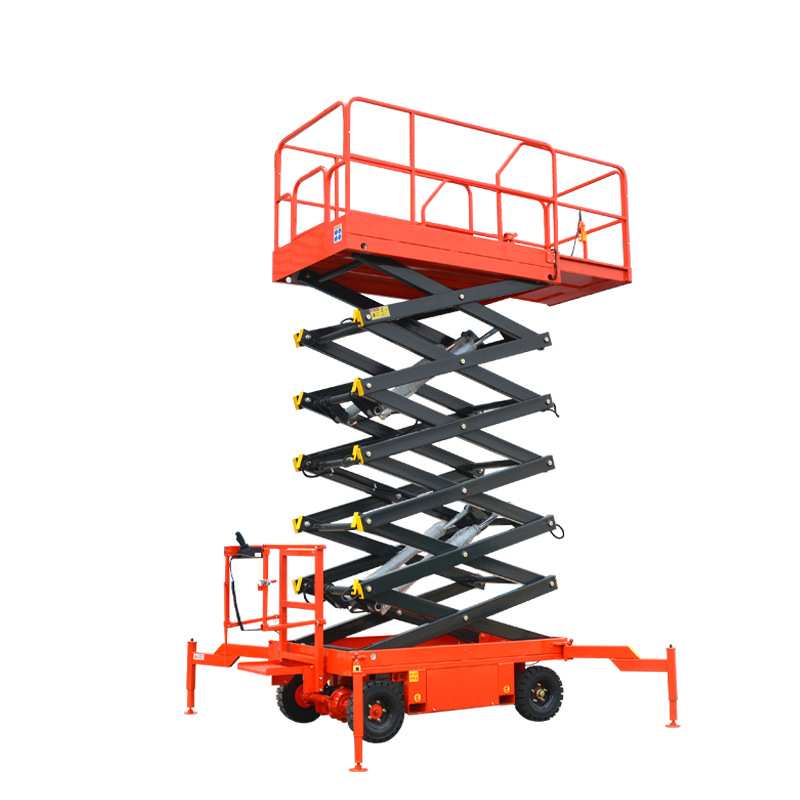 七运电动液压剪叉式运移动升降机高空维修式简易自行升降台可移动