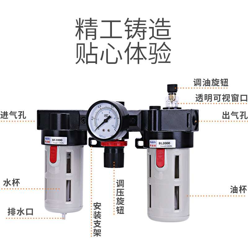 气动三联件BC4000空气过滤器AC2000气源处理器BL3000油水分离器BF