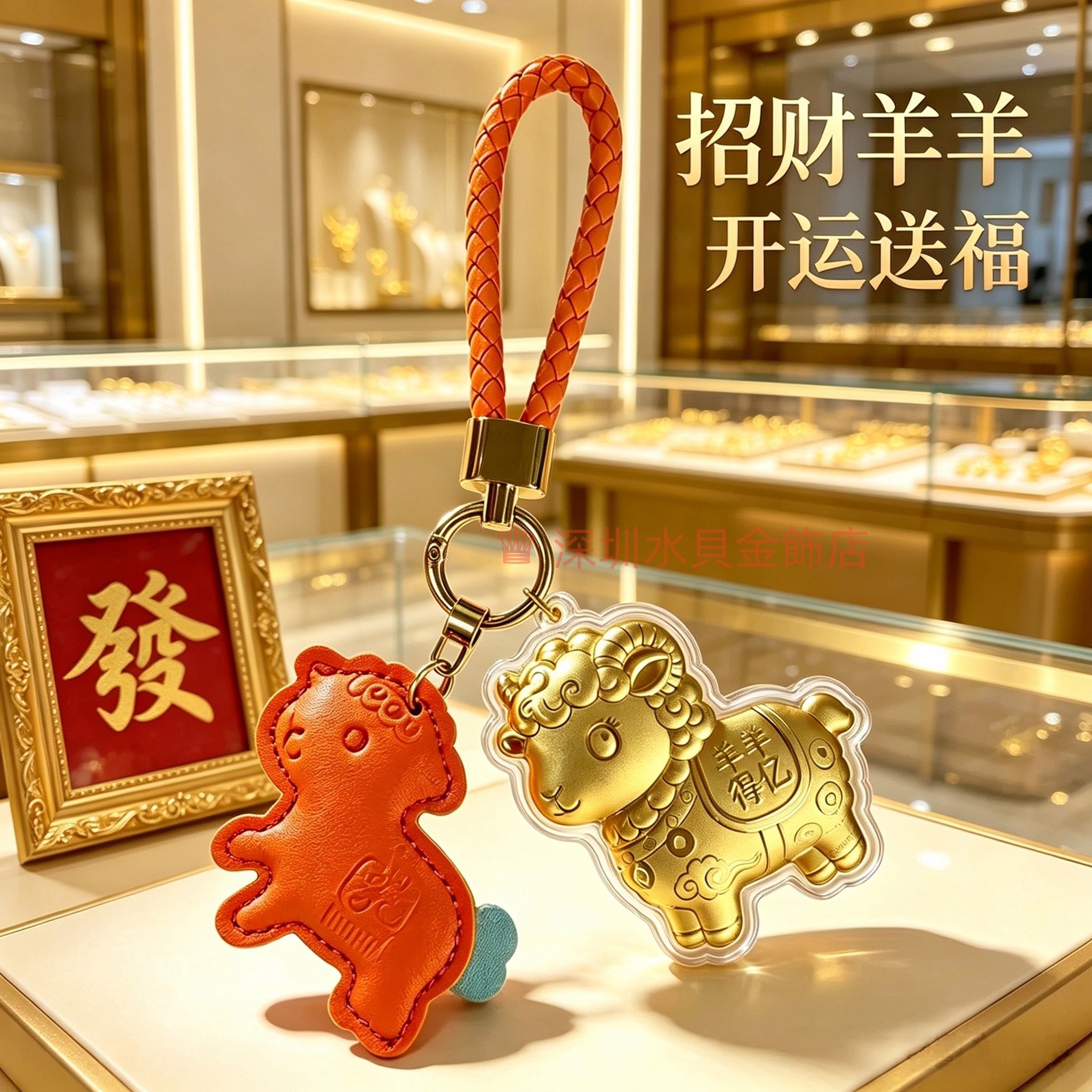 2027深圳水贝羊羊得亿小羊钥匙扣包包挂件礼品店庆证书定制送客户