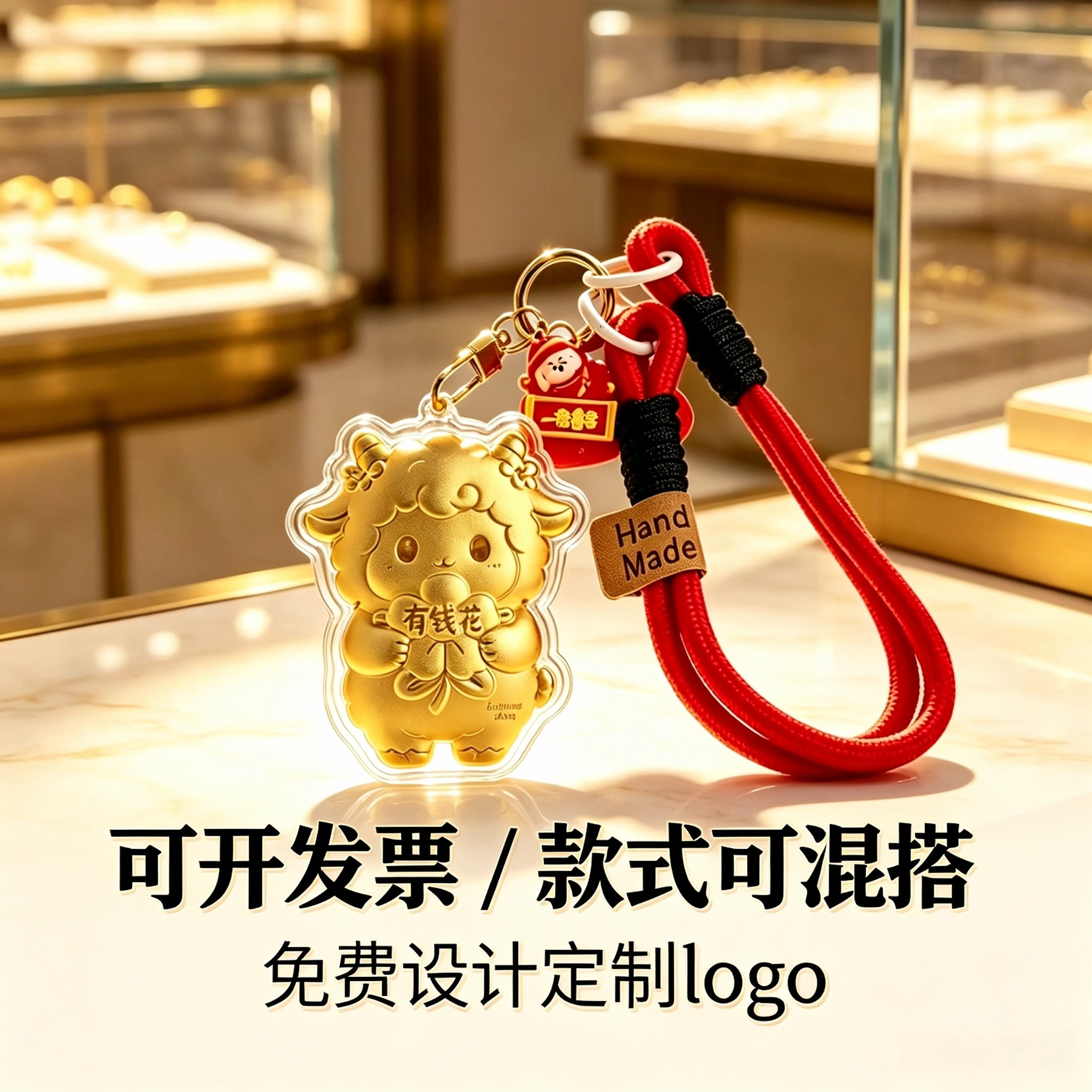 羊年个性创意精致挂饰链男士本命小羊手机链吊坠高端伴手礼礼物