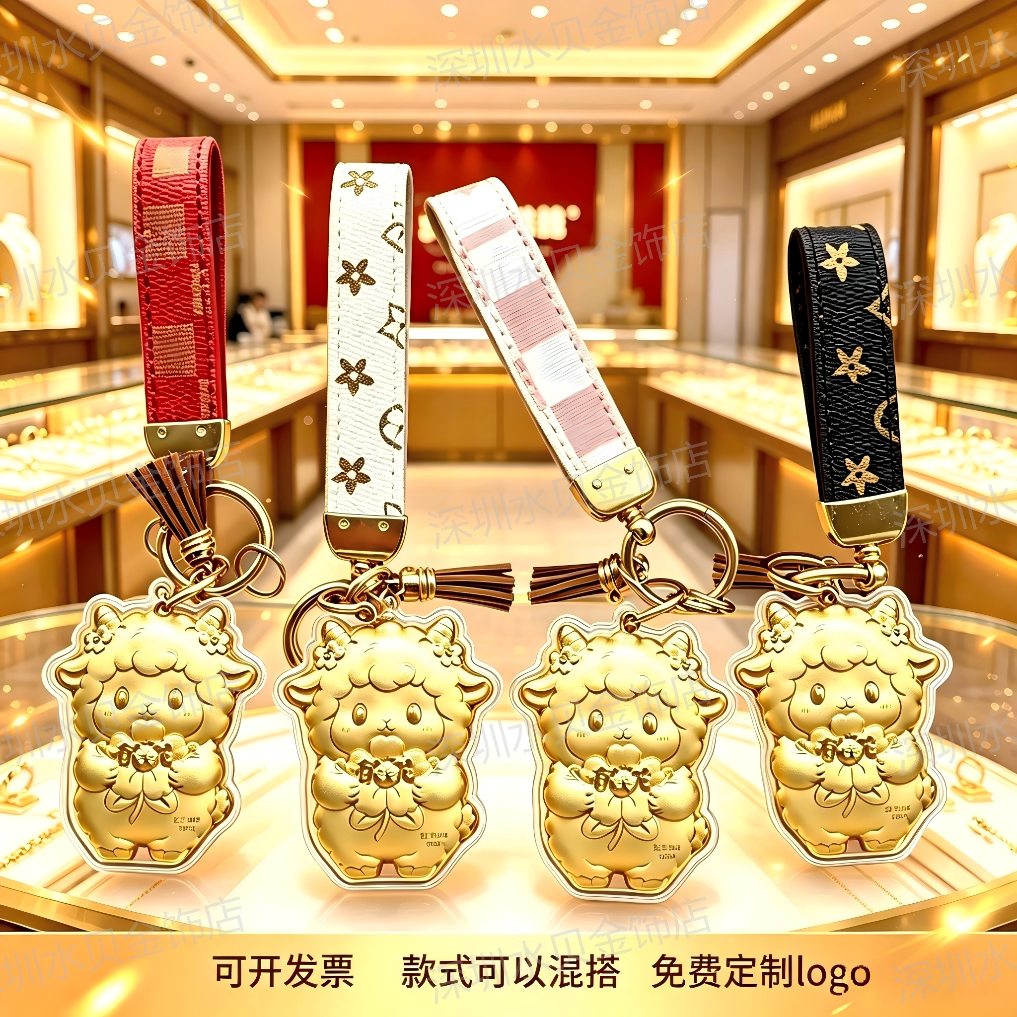 新款羊年有钱花小羊钥匙扣节日挂件招财活动礼品生日女友礼物定制