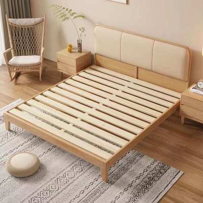 白蜡木软靠北欧全实木床1.8米双人床1.5米日式原木风家具榫卯结构