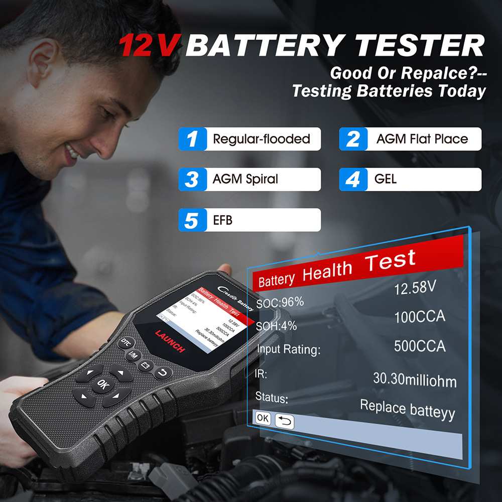 LAUNCH X431 CRB3001 Car Battery Tester OBD OBD2 Scanner Auto
