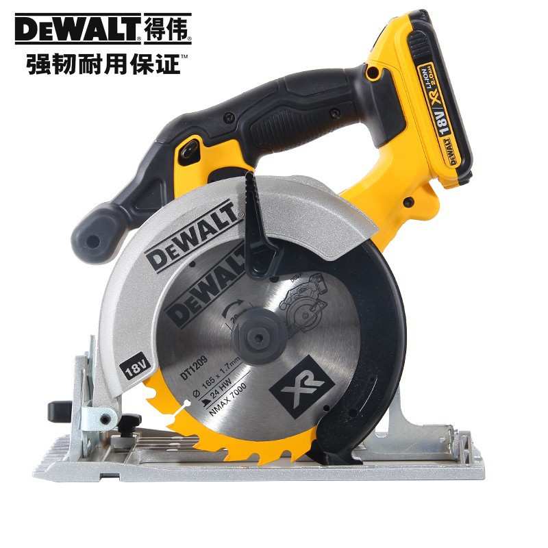 得伟DEWALT手持18V充电圆锯20V锂电木材切割木工电锯DCS391N