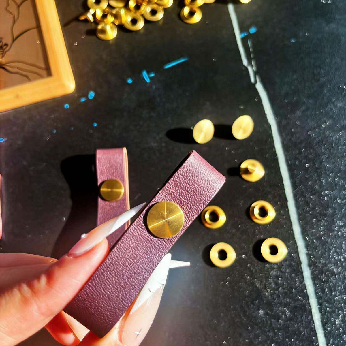 金属四合扣皮具皮拉手纽扣苹果手机挂绳织带不锈钢磨砂四合扣配件