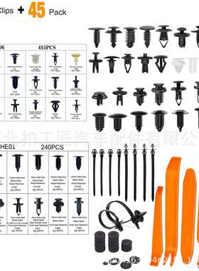 700pcs盒装卡扣655pcs汽车门板内衬装饰保险杠膨胀铆钉套装卡扣