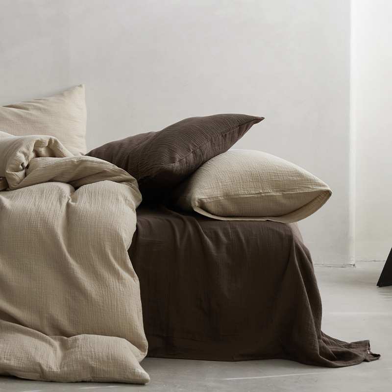 美拉德色系枕套一对装丨A类双层纱枕头套纯棉2023新款48cmx74cm