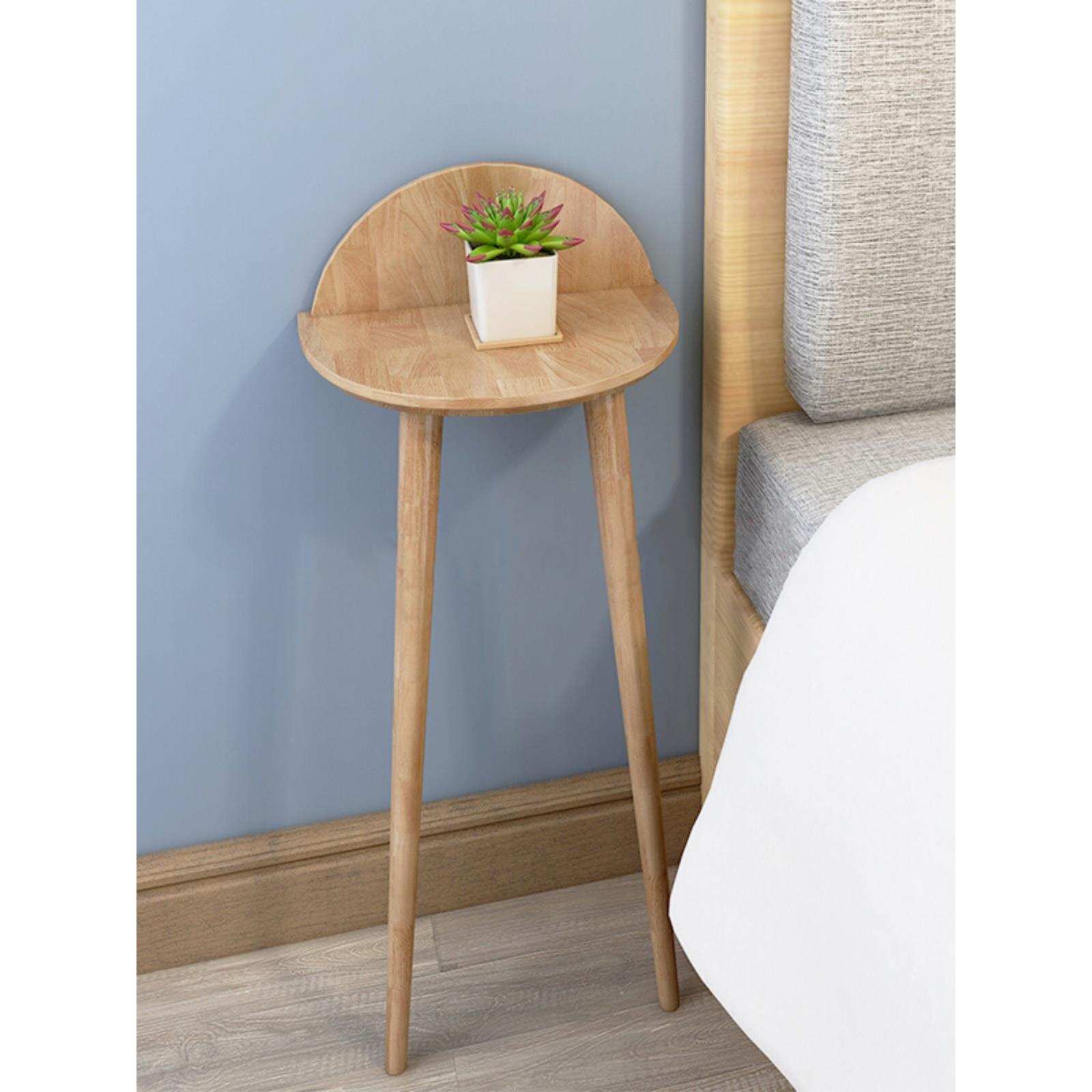 北欧靠墙边几实木床头边桌现代简约玄关桌子走廊过道置物架小茶几