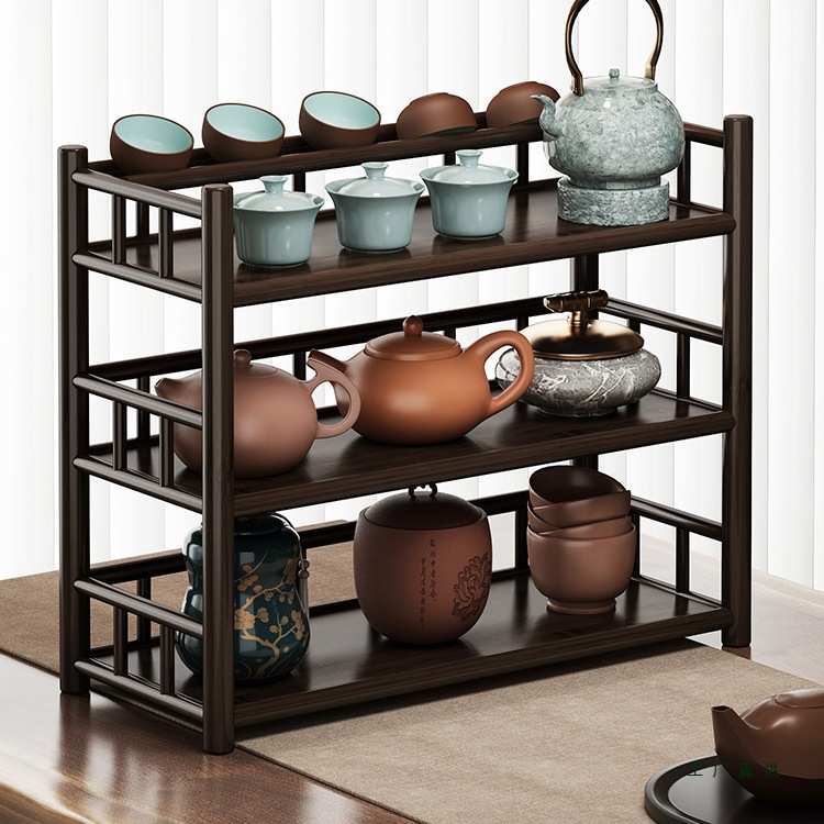 茶杯架桌面小型博古架中式茶杯收纳架茶桌杯架茶具置物架台面茶架