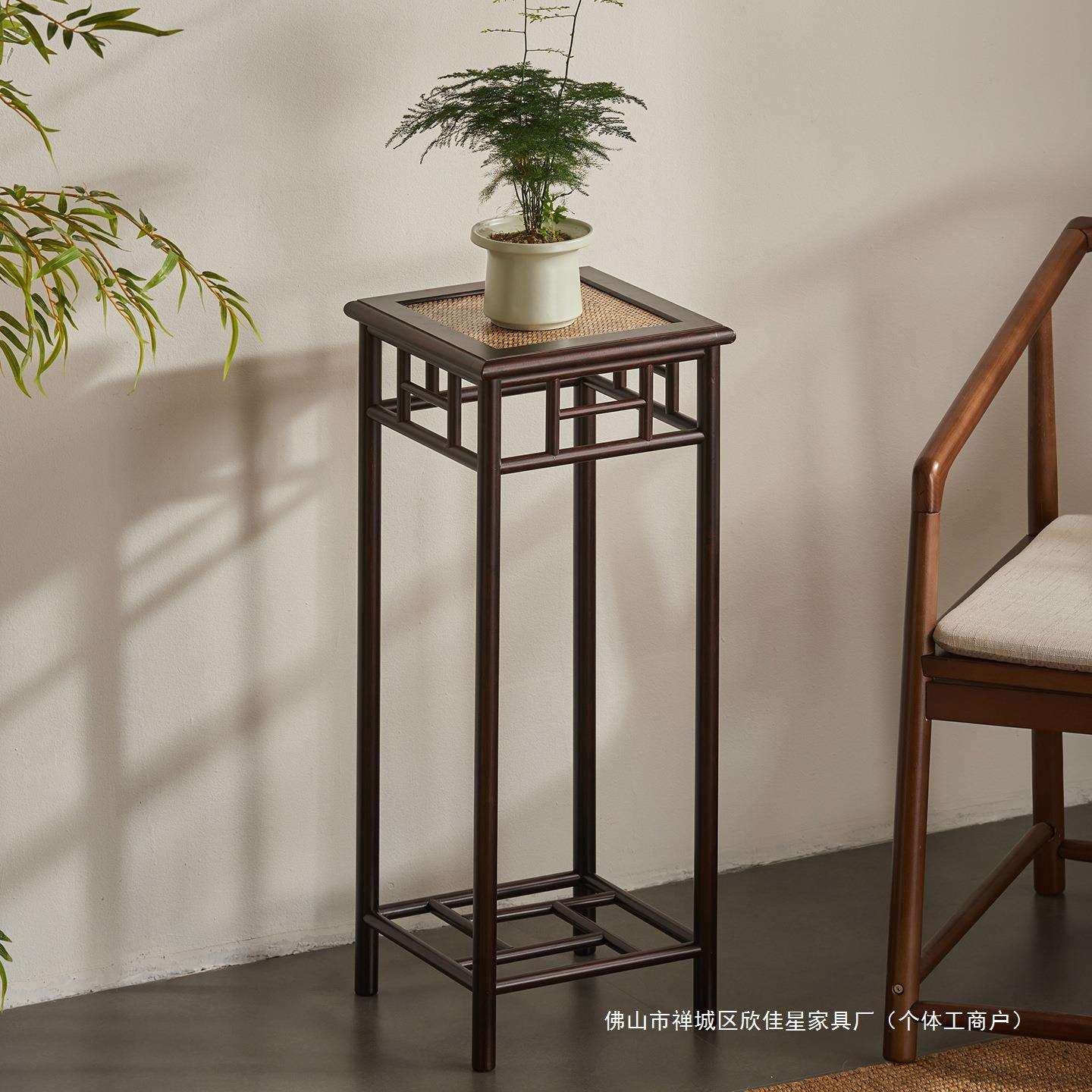 花架室内落地式新中式禅意花几客厅阳台花盆架子花瓶摆件实木花台