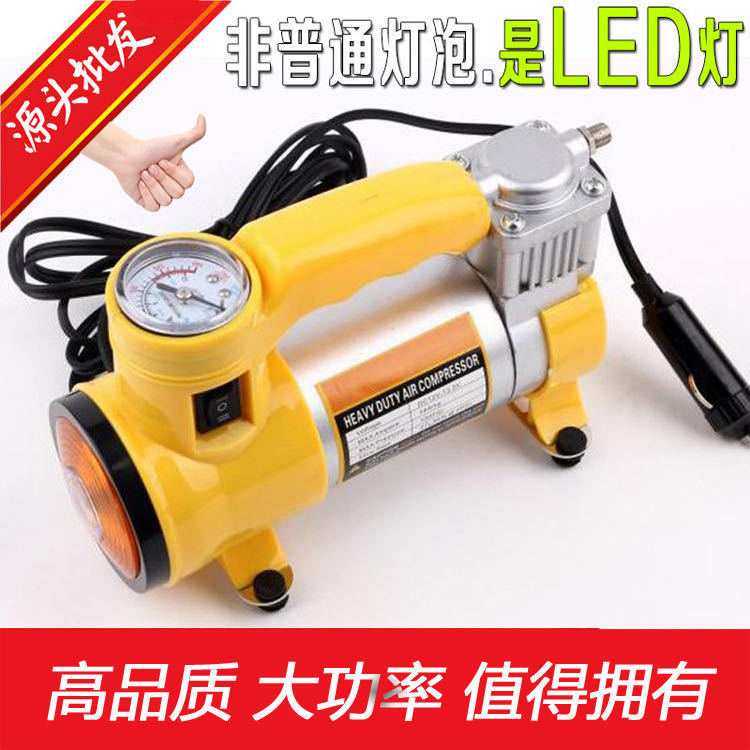 金属汽车车载轮胎充气泵打气泵超强充气机 带灯照明带胎压表