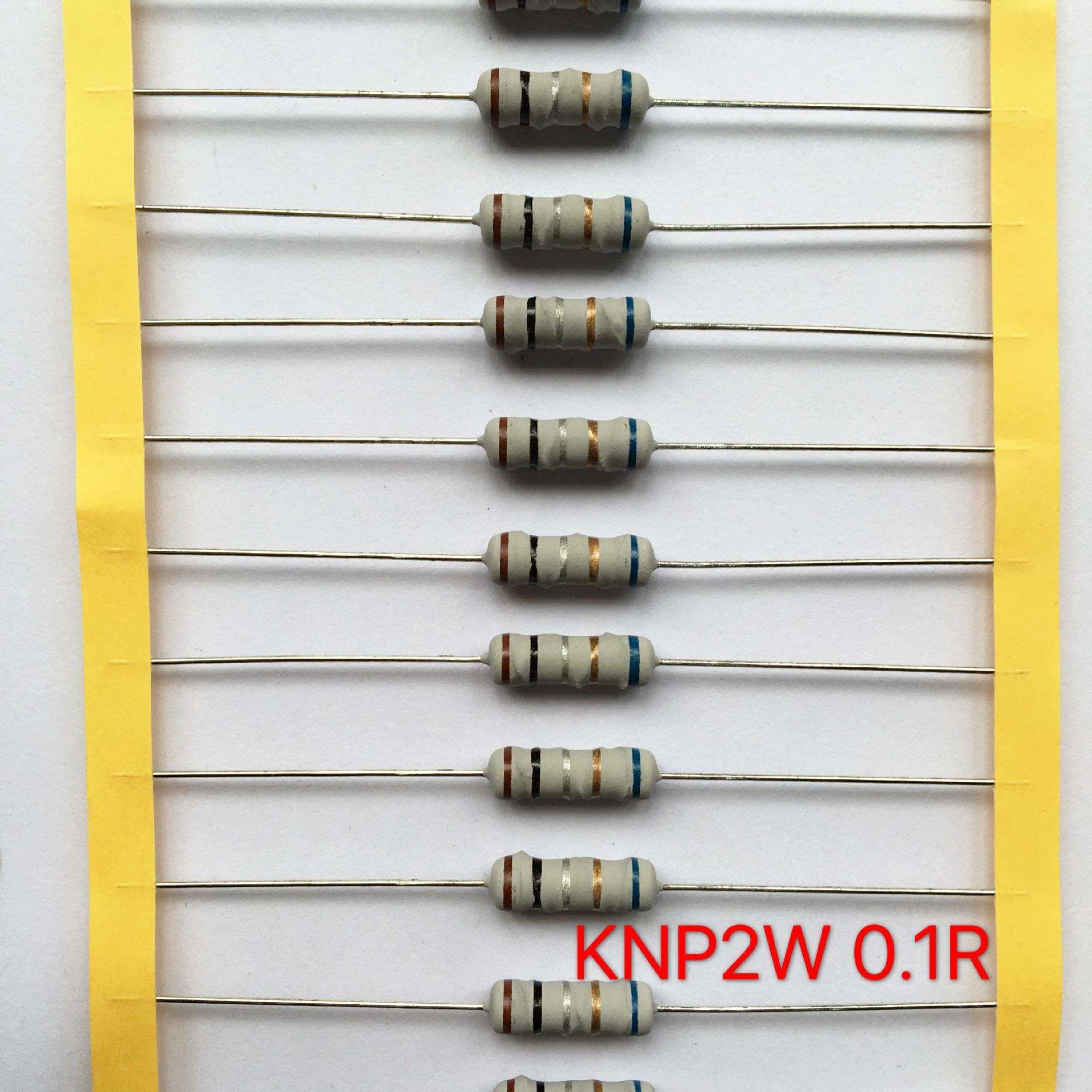 绕线电阻KNP 2W 0R1 1R 0R2 渡锡铜线, ,