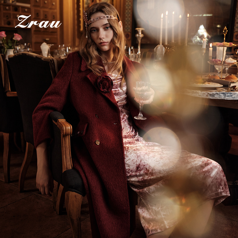 复古绵羊毛双面呢大衣