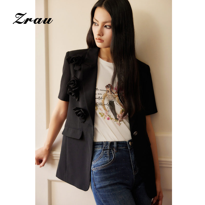 新款短袖通勤西装外套