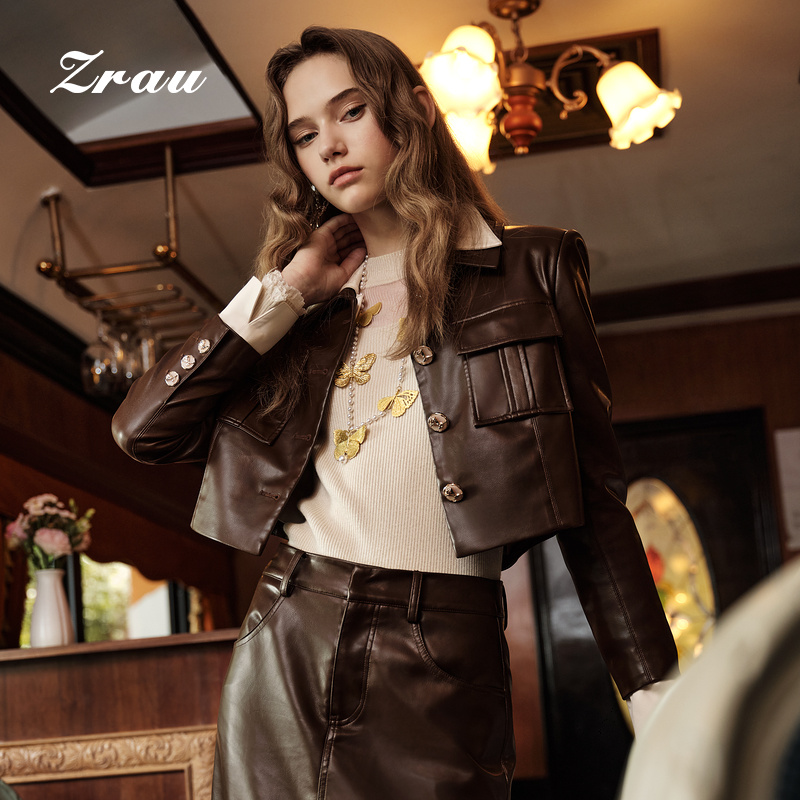 冬季新款港风气质PU外套女